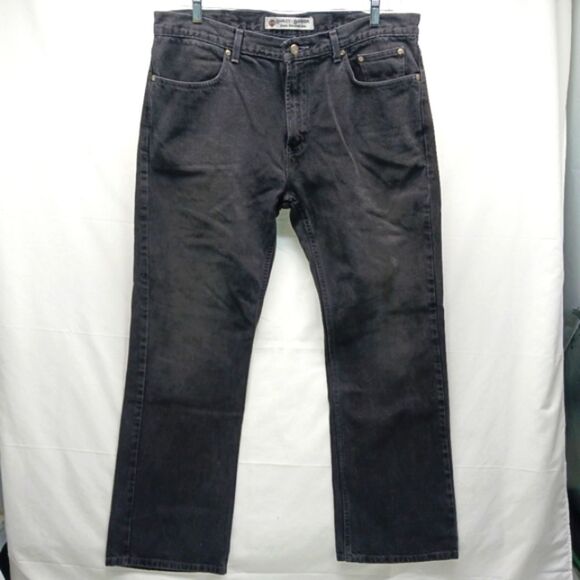 Vintage Harley Davidson Jeans 36x30 Mens Relaxed Leg Black Denim 38W. Y2K - Picture 1 of 13